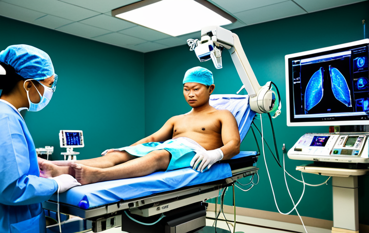 로봇을 활용한 수술 기술 - **

"A Thai surgeon in a modern operating room, skillfully manipulating robotic arms during a minima...