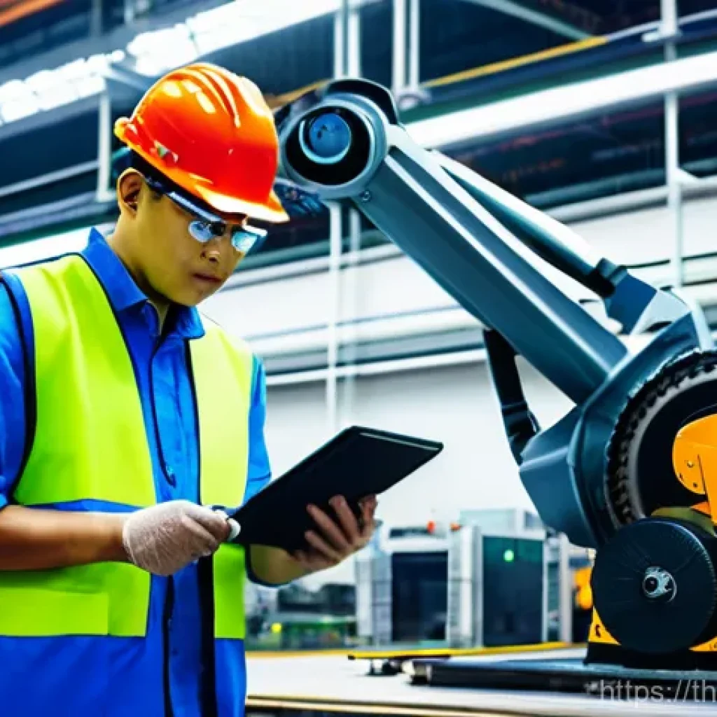 산업용 로봇 - **Prompt: Empowering Collaboration in a Modern Thai Factory**
An ultra-modern automotive parts f...
