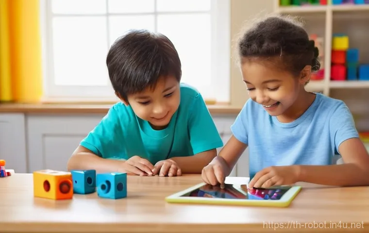로봇 공학 실습 장비 - Prompt 1: "Young Inventors at Play"**