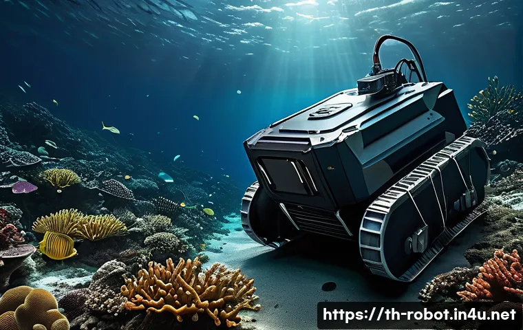 로봇 기반 해양 탐사 - A compact, agile underwater robot equipped with high-definition cameras and advanced multi-sensor ar...